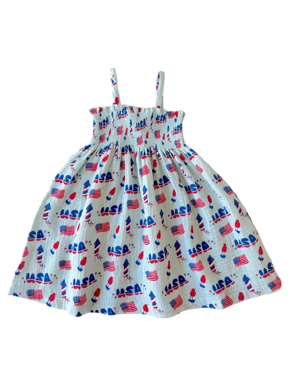 Blue Muslin Smocked Tube Dress | The Merry Lion
